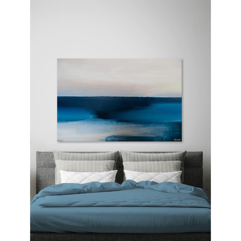 Deep Blue Print on Wrapped Canvas