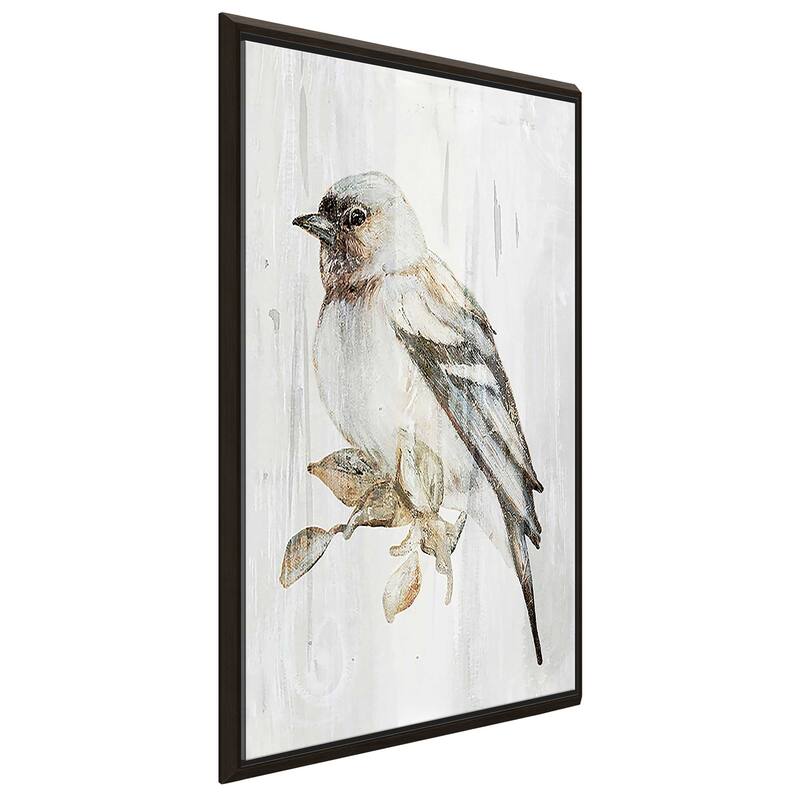 "Eco Bird on Wood I" Print on Floating Canvas