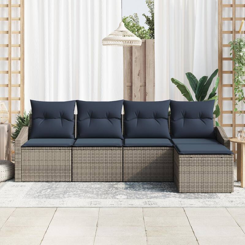 vidaXL 6 Piece Garden Sofa Set with Cushions - 91.7×46.1×27.2