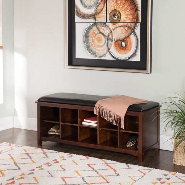 Leather bench entryway sale