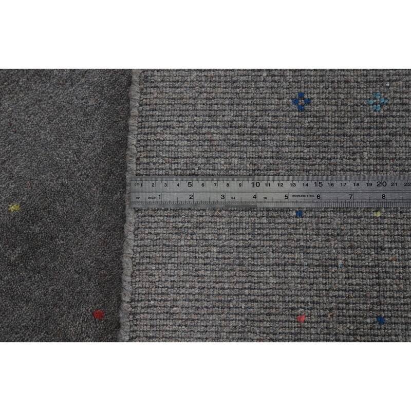 Hand Knotted Oriental 100% Wool Carpet Tribal Animal Pictorial Greys & Charcoal Gabbeh Area Rug - 10' 0'' X 8' 1''