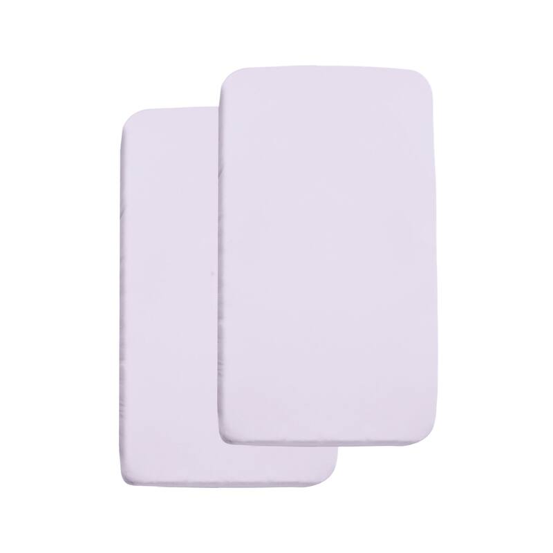 BreathableBaby All-in-One Fitted Sheet & Waterproof Cover for 36" x 18" Cradle Mattress (2-Pack) - Lavender