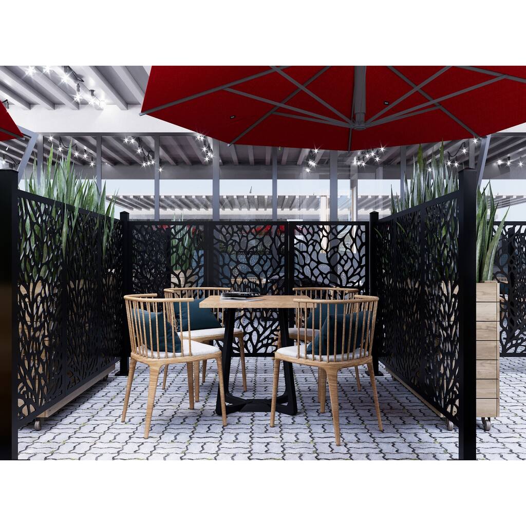 HighlanderHome Freestanding Modular Metal Privacy Screen, 4FtX 6Ft