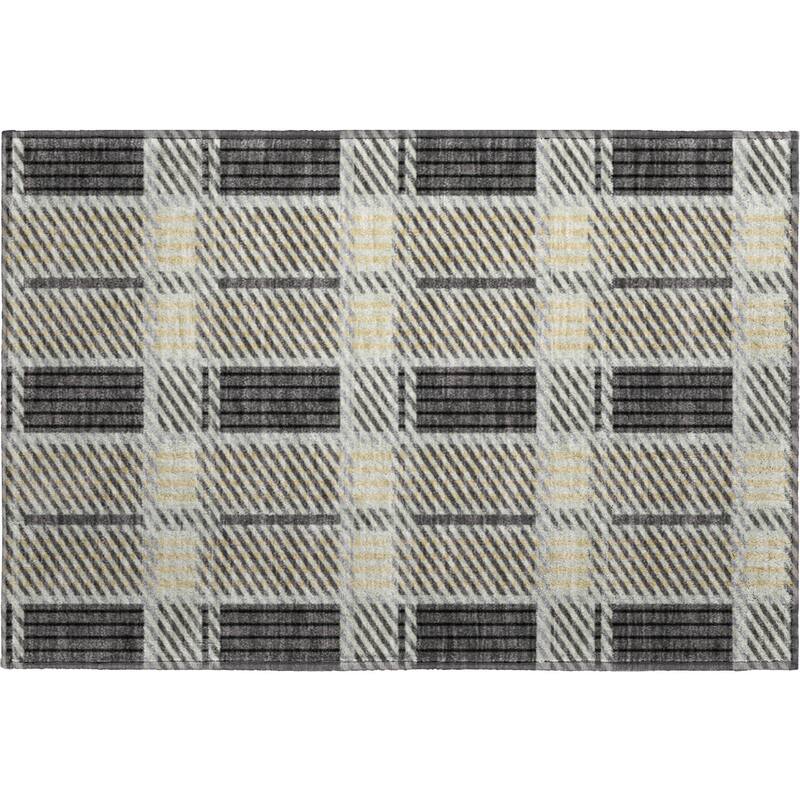 Premium Washable Super Soft Modern Plaid Mayfield Rug