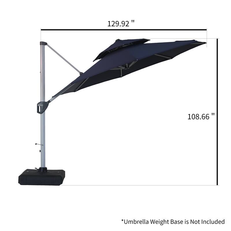 Clihome 11ft Patio Cantilever Octagonal Outdoor Umbrella With Umbrella Cover