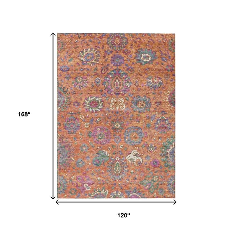 HomeRoots Floral Traditional Rectangle Outdoor Rug
