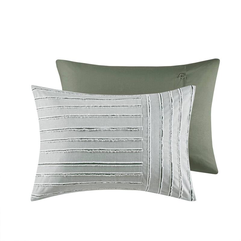 Madison Park Signature Essence Oversized Cotton Clipped Jacquard Comforter Set with Euro Shams and Throw Pillows