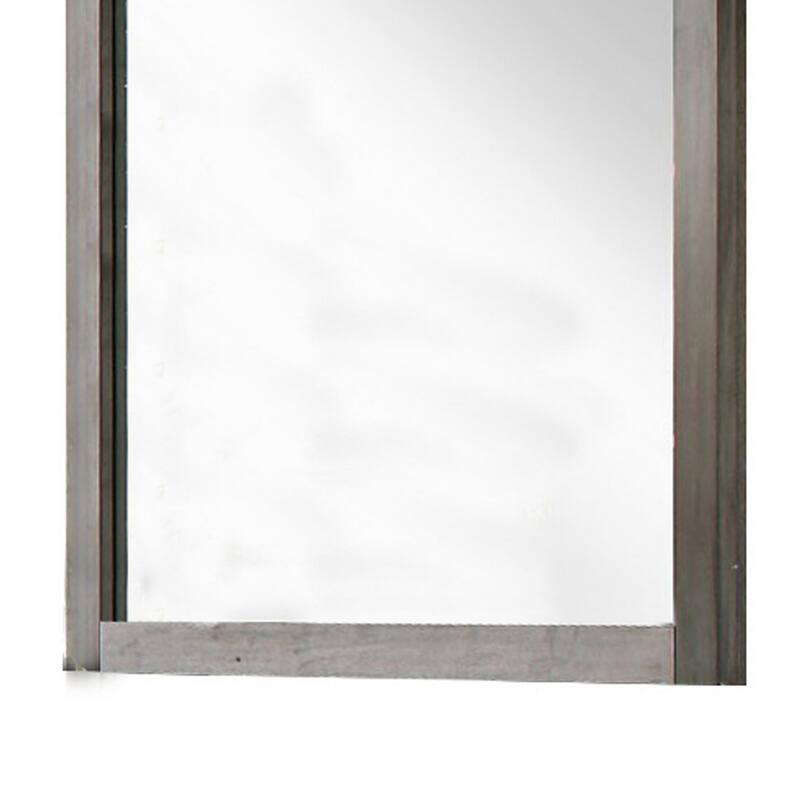 Industrial Style Wooden Frame Mirror with Metal Brackets and Rivets
