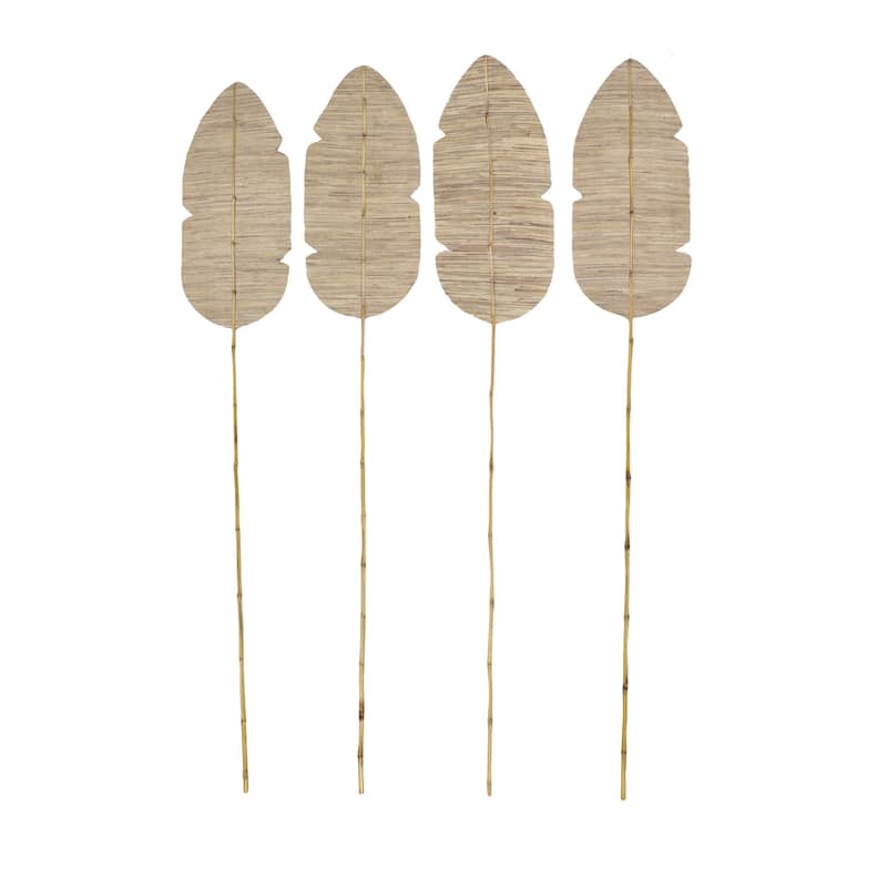 Dried Plant Bamboo Natural Foliage - Set of 4 Brown - Roche River Decor - 1"W x 13"L x 79"H