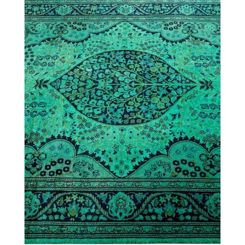 Overton Hand Knotted Wool Vintage Inspired Modern Contemporary Overdyed Black Area Rug - 4' 2" x 6' 4"