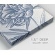 preview thumbnail 3 of 14, Indigo Floral on Linen II-Premium Gallery Wrapped Canvas
