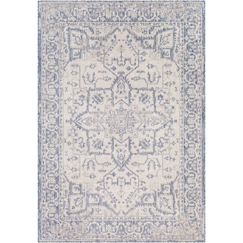 Livabliss Farrah Traditional Medallion Indoor/ Outdoor Area Rug