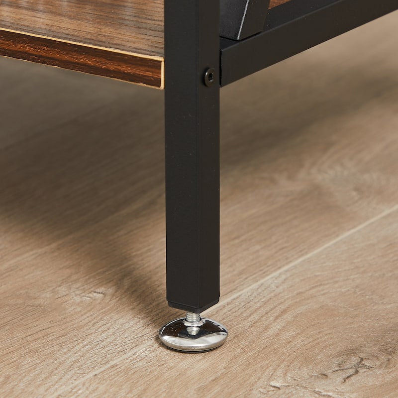Javlergo 1-Drawer Nightstand with Charging Station and Storage Shelf
