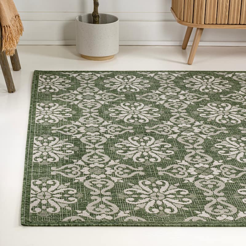 JONATHAN Y Maribel Traditional Mediterranean Tile Design Indoor/Outdoor Area Rug