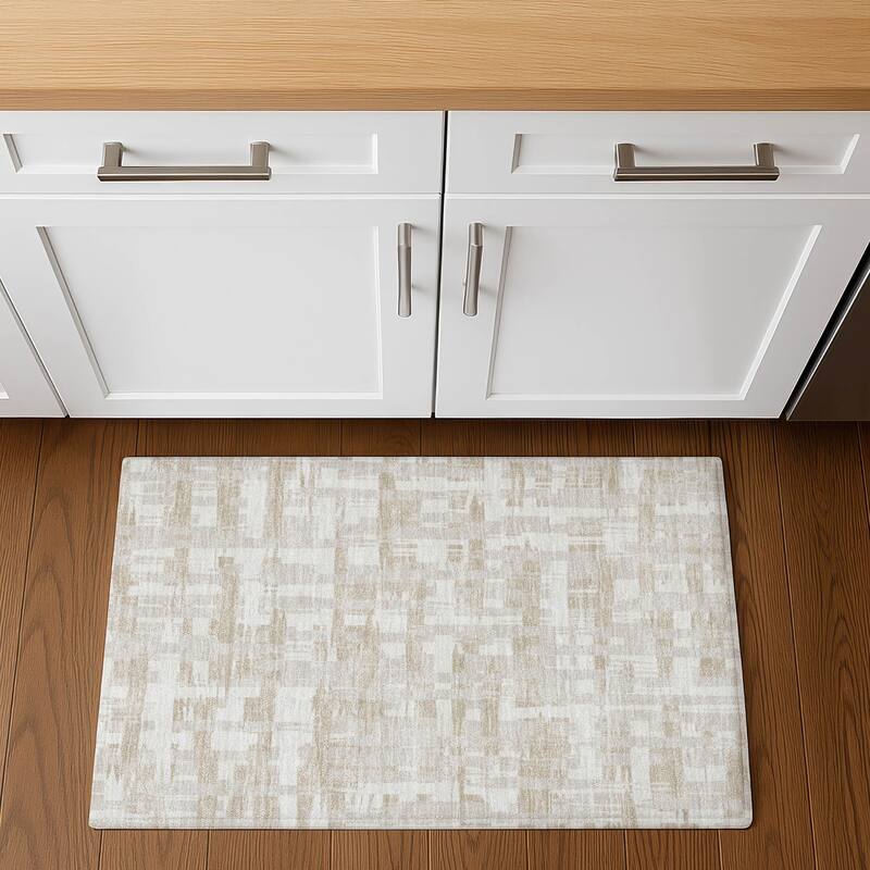 Premium Washable Super Soft Contemporary Plaid Mayfield Rug - Ivory - 1'8" x 2'6"