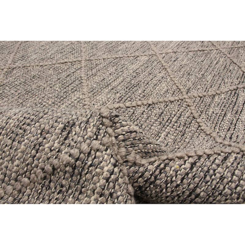 ECARPETGALLERY Braid weave Sienna Brown Wool Rug - 5'10 x 8'10