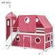 preview thumbnail 32 of 31, Full Size Loft Bed with Castle Tower, Slide, and Play Tent, Solid Pine Wood Construction with Spacious Under-Bed Play Area