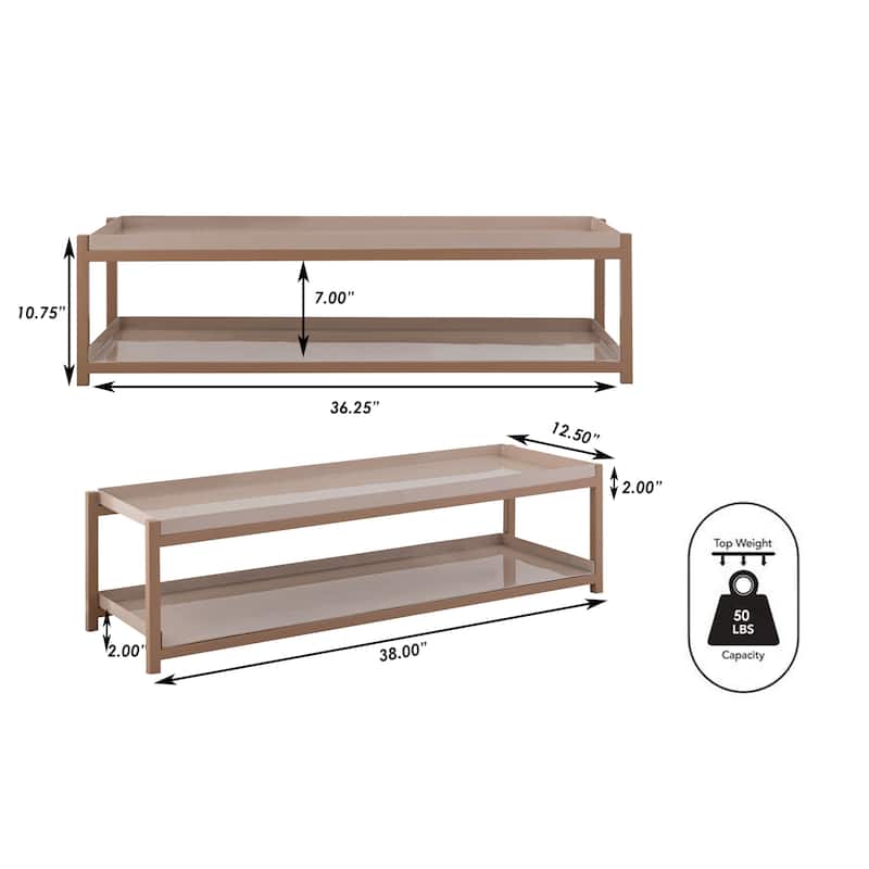 happimess Industrial Compact 10.75" 6-Pair 2-Tier Iron Shoe Rack