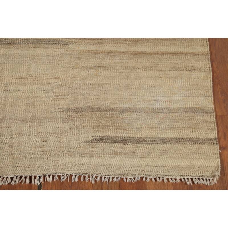 Nomadic Hand-Woven Kilim Persian Vintage Rug Hand-Knotted Wool Carpet - 4'10"x 6'6"