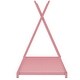preview thumbnail 10 of 32, Metal Twin Size House Platform Kids Bed Frame with Triangle Structure, Pink