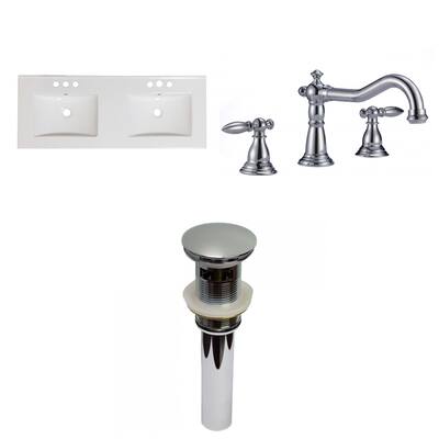 American Imaginations59-in. W 3H8-in. Ceramic Top Set In White Color - 40-in. - 49-in.