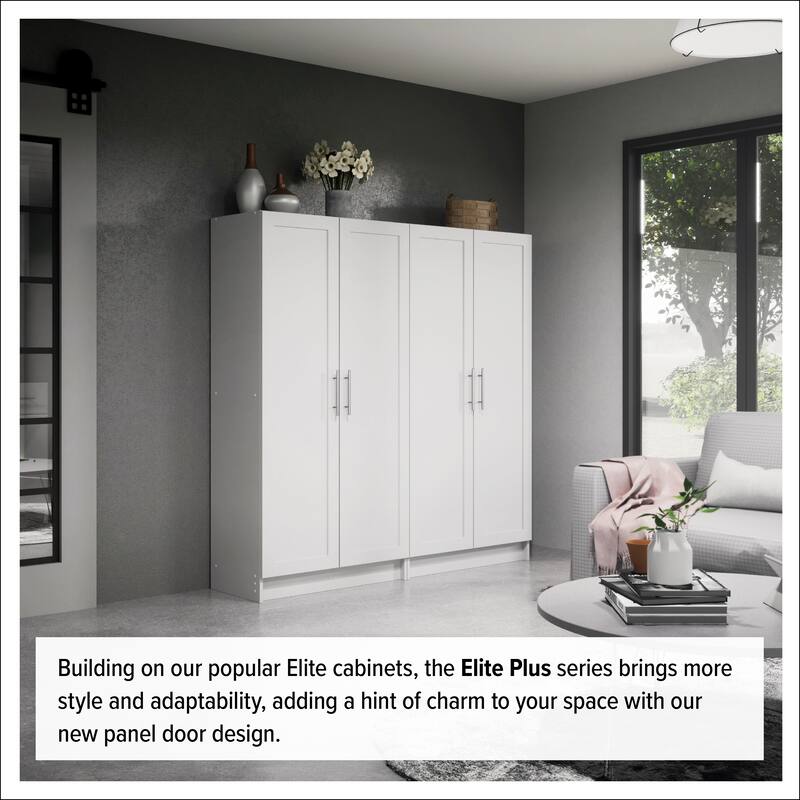 Prepac Elite Accent Cabinet with Panel Doors 16.75" D x 32" W x 65" H - 32 in W x 65 in H x 16.75 in D