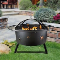 Black Iron Fire Pit With Heat Resistant Paint And A Round Ring - Bed ...