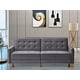 preview thumbnail 2 of 12, Jonathan Tufted Velvet Sofa Bed Sleeper Grey