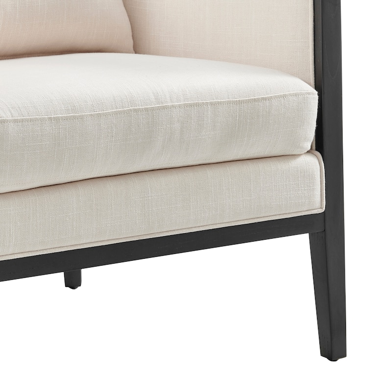 NPD Furniture Tillman Linen Accent Arm Chair with Rattan