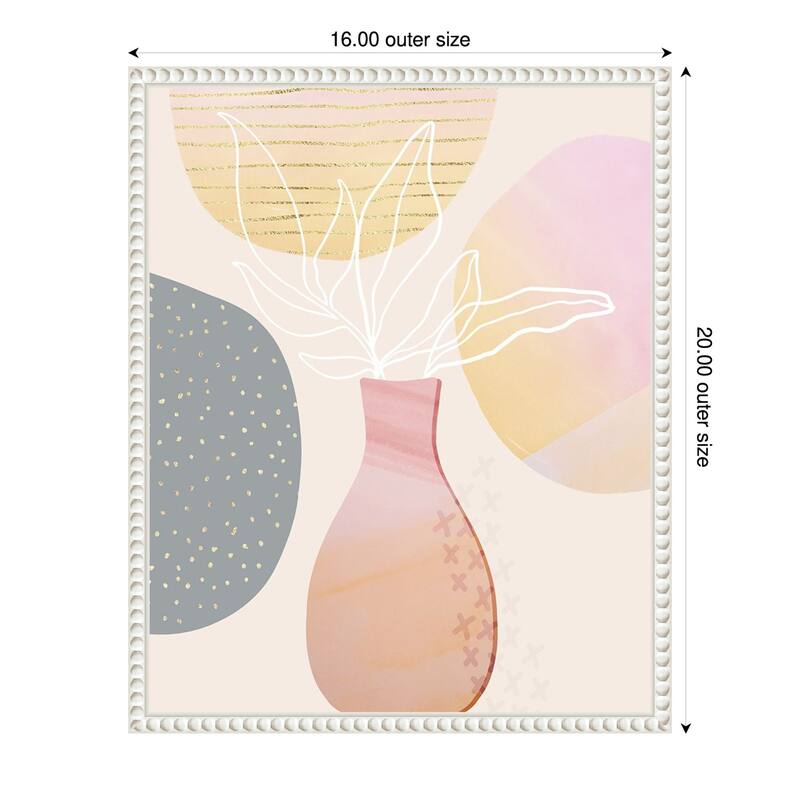 Mid Century Floral I by Andrea Haase Framed Canvas Wall Art - 16 x 20 in