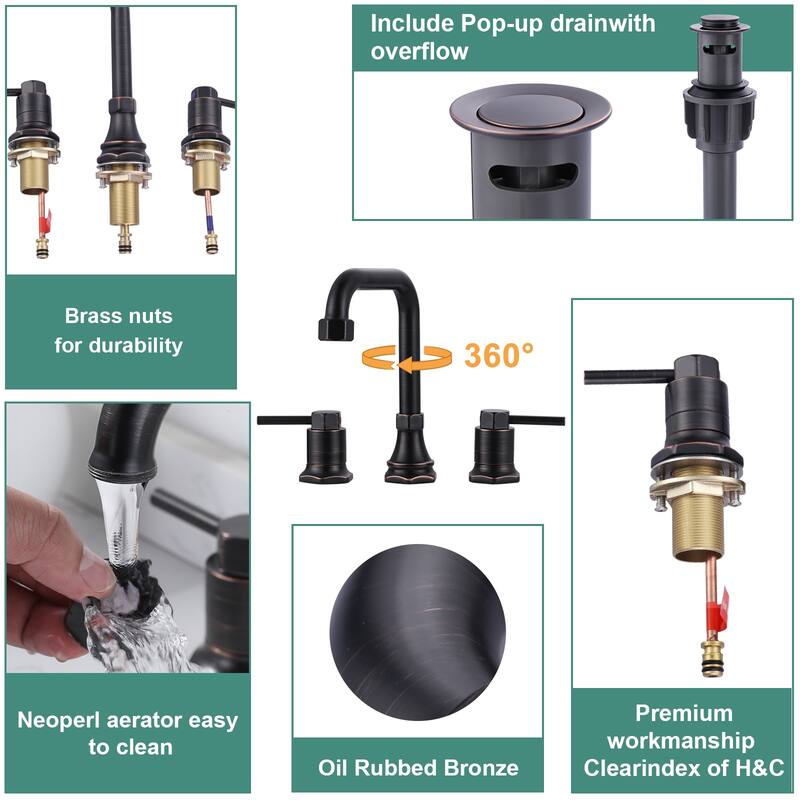 WOWOW Modern-Style Bathroom Faucet with Pop-Up Drain