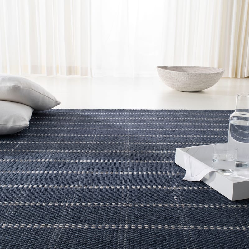Lauren Ralph Lauren, Handmade Tamworth Check Wool Rug - 3' x 5' - Navy