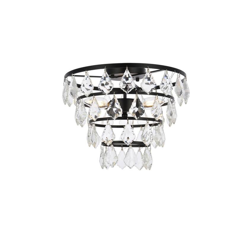 Elijah Flush Mount - 14 inch - Black