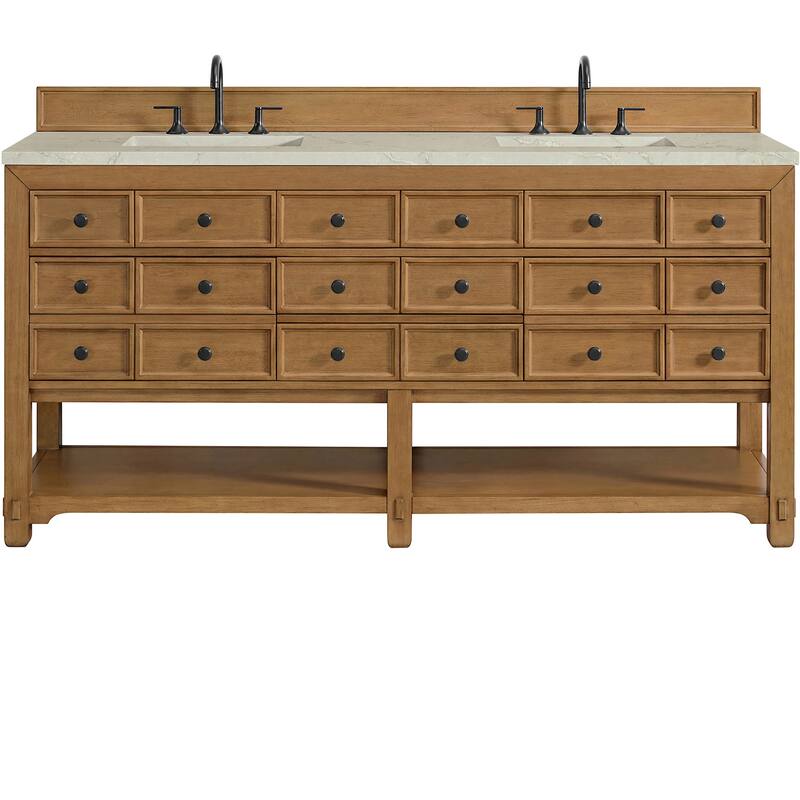James Martin Vanities 505-V72-FVSL Malibu 72" Free Standing Double - Amber Birch - Wood Finish