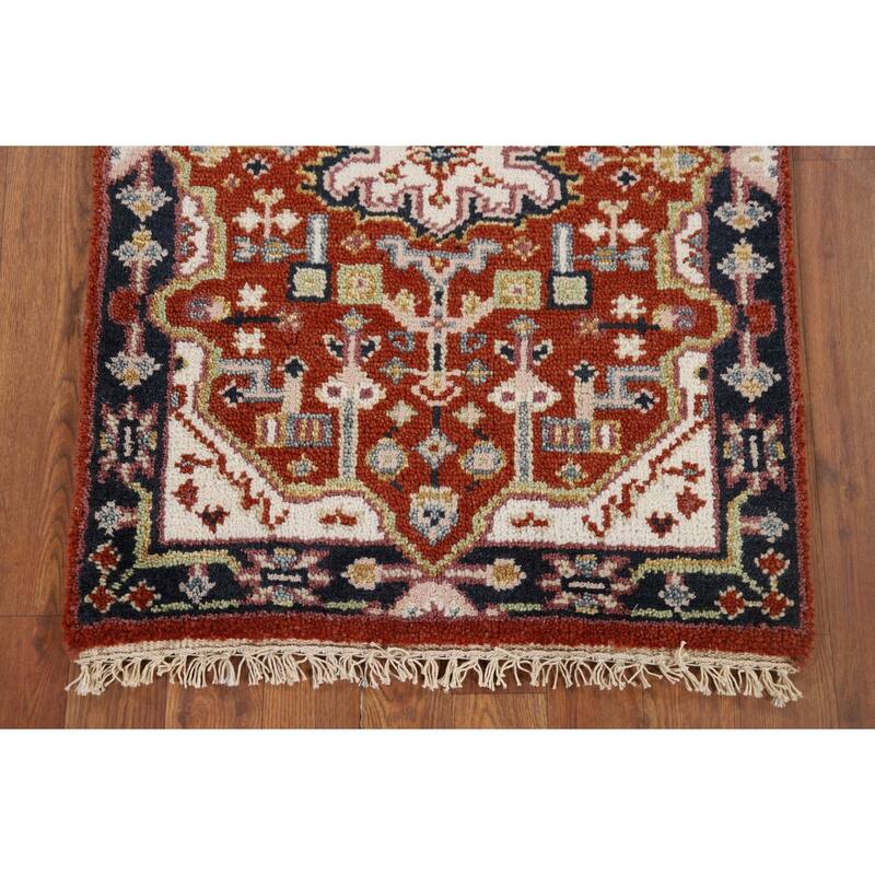 Geometric Kazak Accent Rug Hand-Knotted Wool Carpet - 2'0" x 3'0"