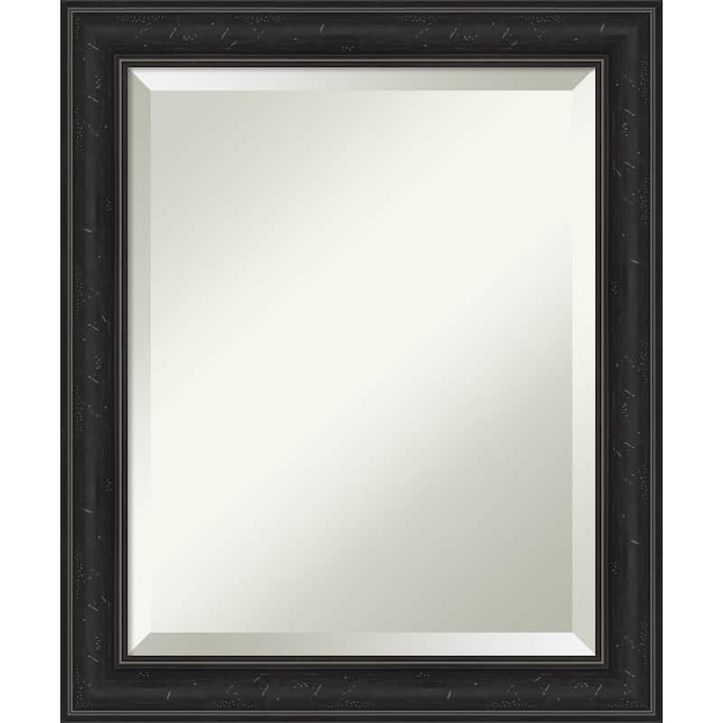 Beveled Wall Mirror - Shipwreck Black Narrow Frame