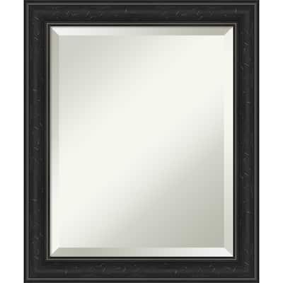 Beveled Wall Mirror - Shipwreck Black Narrow Frame