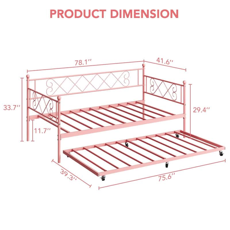 Twin Metal Daybed and Trundle