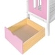 preview thumbnail 8 of 16, Twin Over Twin Bunk Bed with Changeable Table Desk with 2 Drawers, Pink