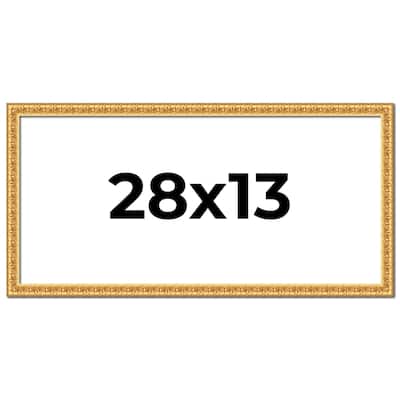 28x13 Frame Gold Real Wood Picture Frame Width 1 inches | Interior