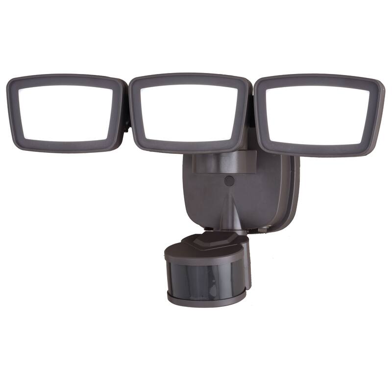 Integrated LED Motion Sensor Dusk to Dawn 3-Head Outdoor Security Flood Light - 240 Degree - 85 Ft.