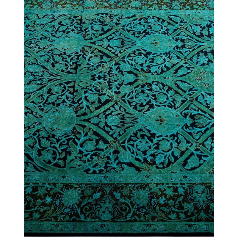 Overdyed, One-of-a-Kind Hand-Knotted Area Rug - Blue - 4' 2" x 6' 4"