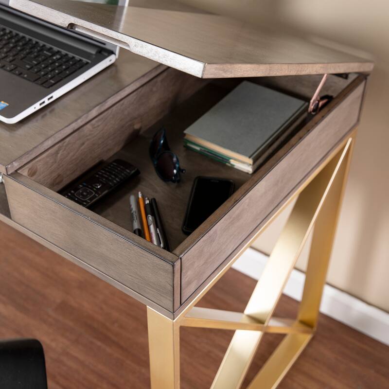 SEI Furniture Barbydell Transitional Gray Wood Desk