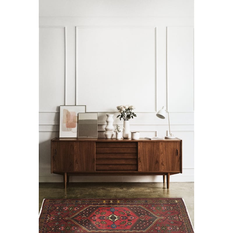 ECARPETGALLERY Hand-knotted Andelz Red Wool Rug - 3'3 x 5'6