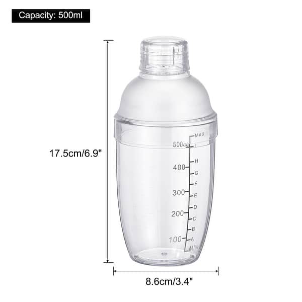 500ml Plastic Cocktail Shaker Cup Scale Wine Beverage Mixer Drink Tools