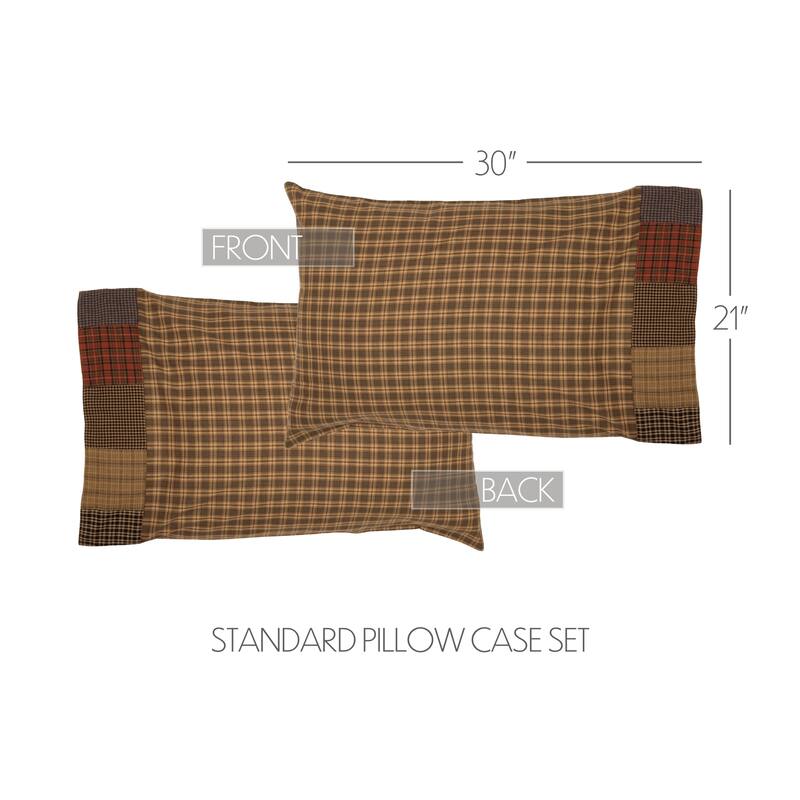 Cedar Ridge Standard Pillow Case with Block Border Set of 2