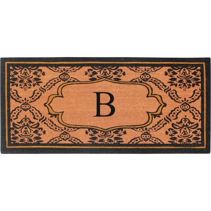 A1HC Uriel Treated Coir Monogrammed Entry Double Door Mat 30"x 60" - B