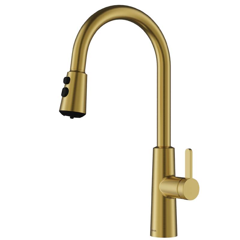 Karran Elmsworth Pull-Down Sprayer Kitchen Faucet - Spot-Free Brushed Gold