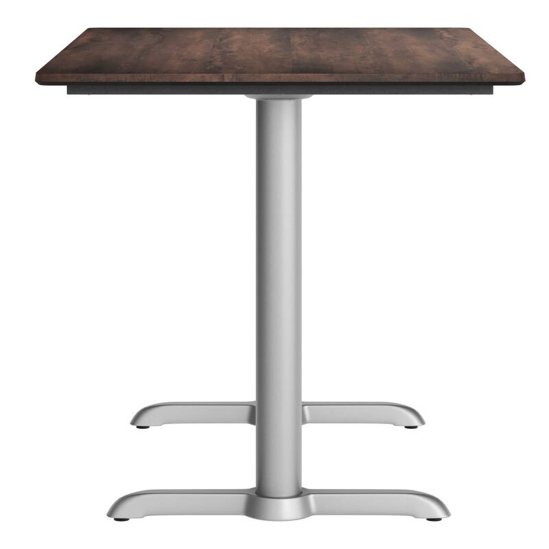 Commercial All-Weather HPL Tabletop with Dual T Bases - 48"W x 30"D x 31.25"H