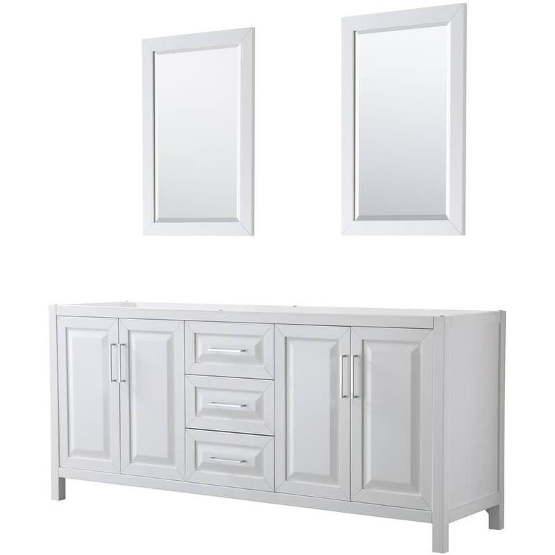 Wyndham Collection Daria 79" Double Free Standing Vanity Cabinet -